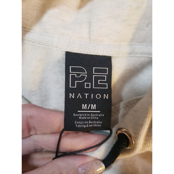 P.E. Nation NWT Womens Endurance Drawstring Hoodie Sweatshirt White M Pullover - Picture 11 of 16